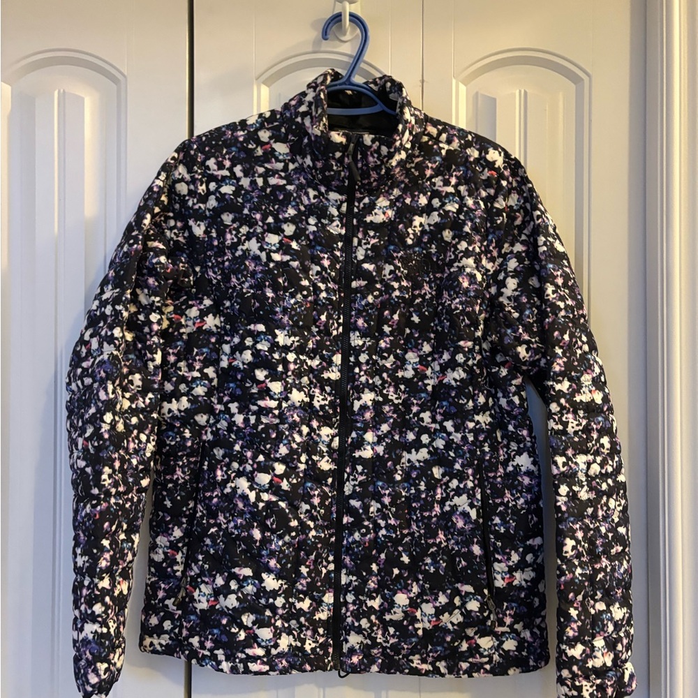 The North Face Women's Thermoball Black Floral Puffer Jacket